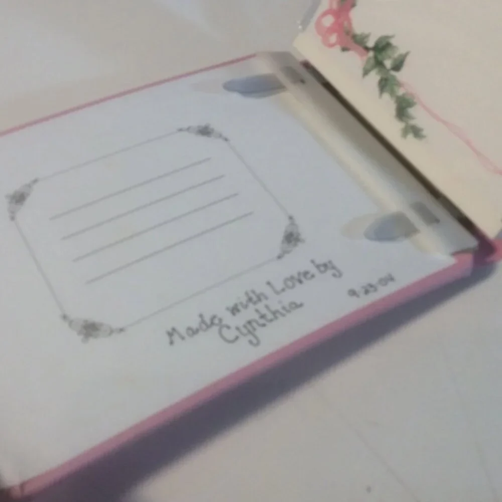 Creative Memories Pink Scrapbook Photo Album PREFILLED Baby Sentiments Decorated